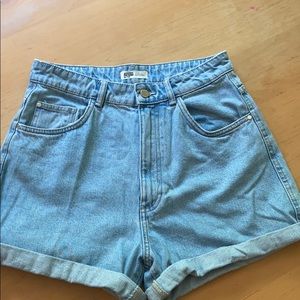 Zara high rise jean shorts